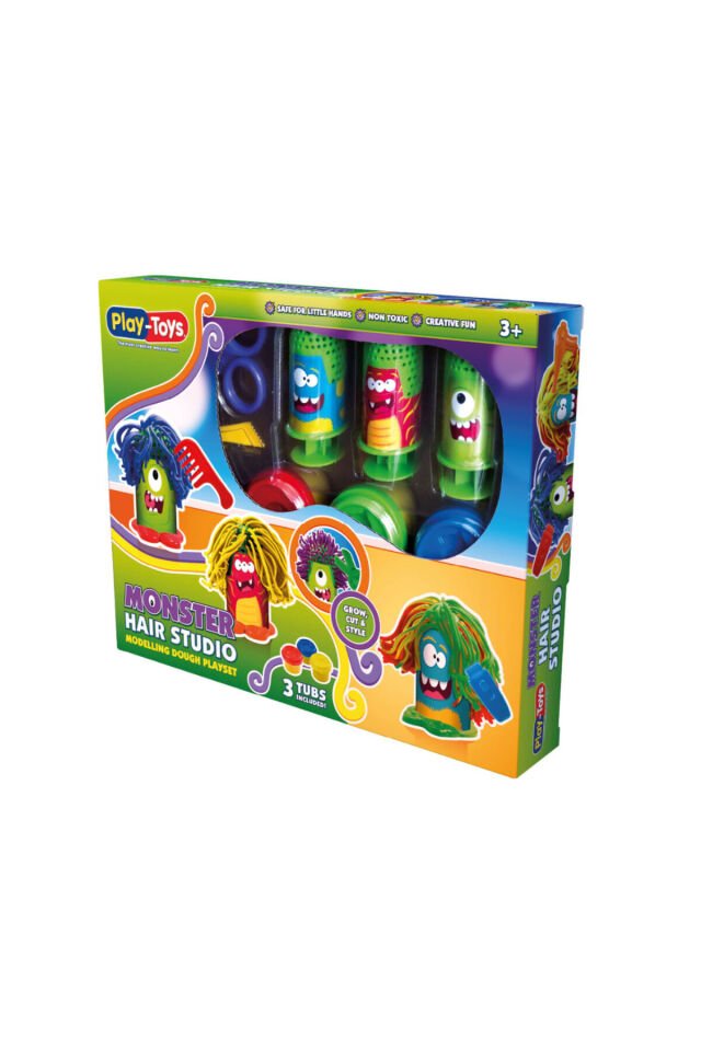 Vardem Monster Hair Studio Neon Modelleme Hamuru Oyun Seti