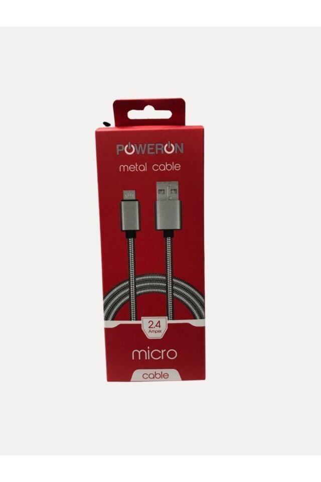 POWERON Metal Hızlı Şarj Kablosu Micro Usb Kapalı Kutu Samsung Xiaomi Oppo Huawei Uyumlu