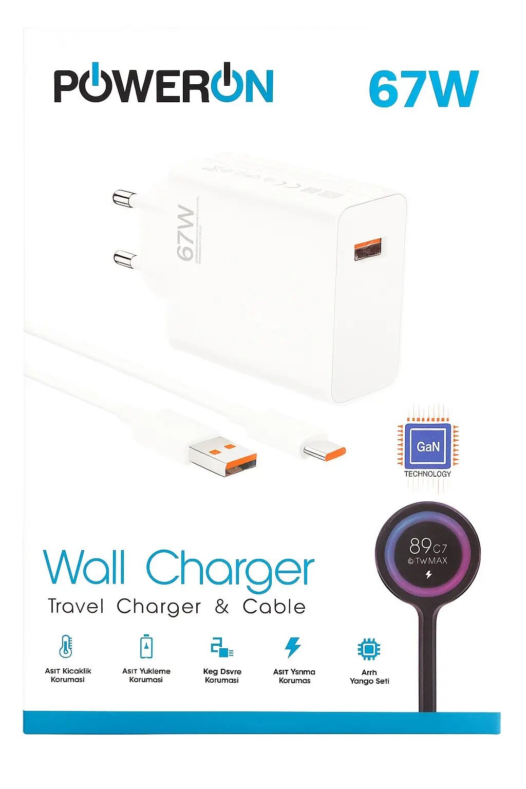 Poweron 67W GaN Type-C Şarj Kiti