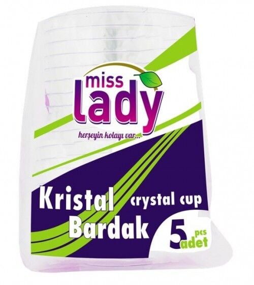 Miss Lady Kristal Bardak 5'li