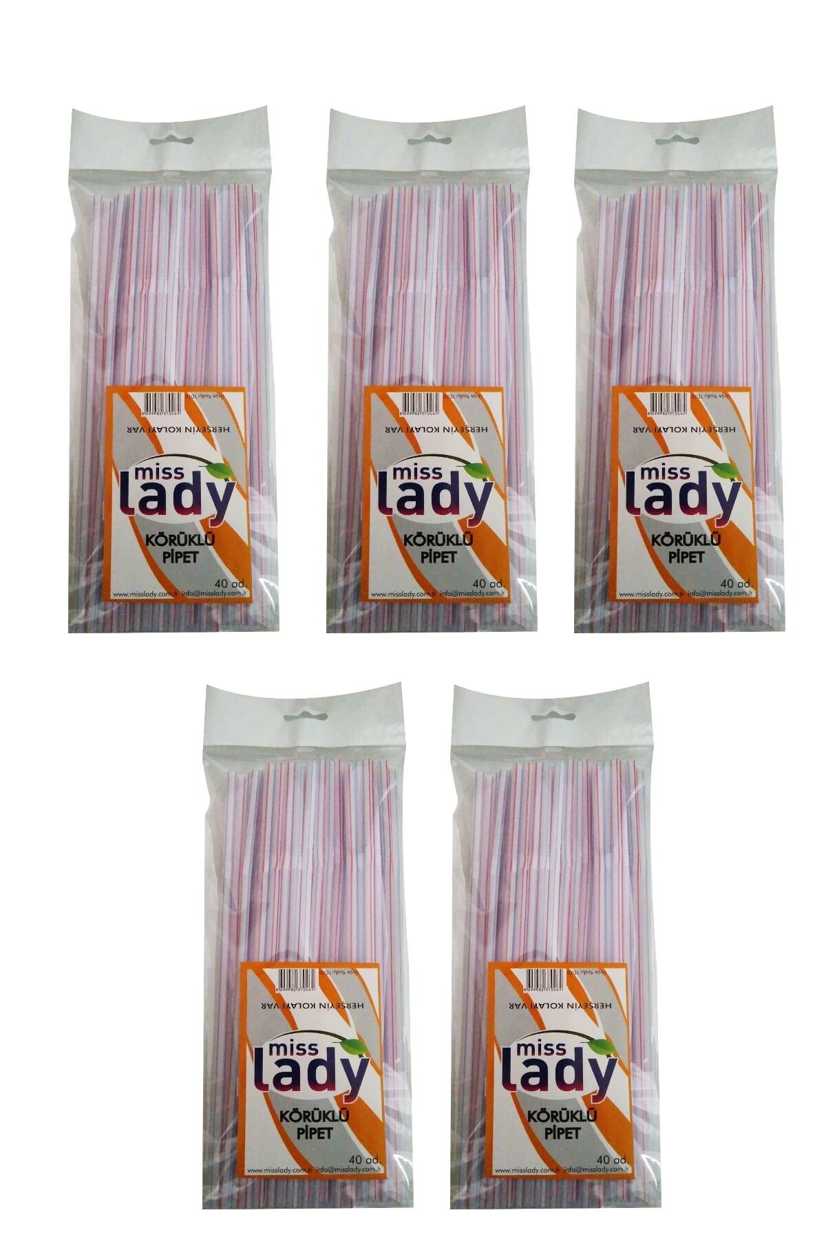 Miss Lady 5x Körüklü Kağıtlı Pipet 40lı