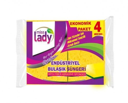 Miss Lady Endüstriyel Temizlik Süngeri 4'lü