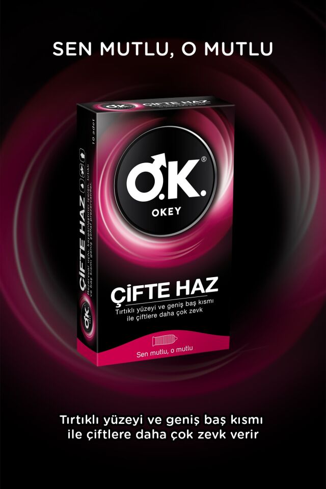 Okey Çifte Haz Prezervatif 10'lu