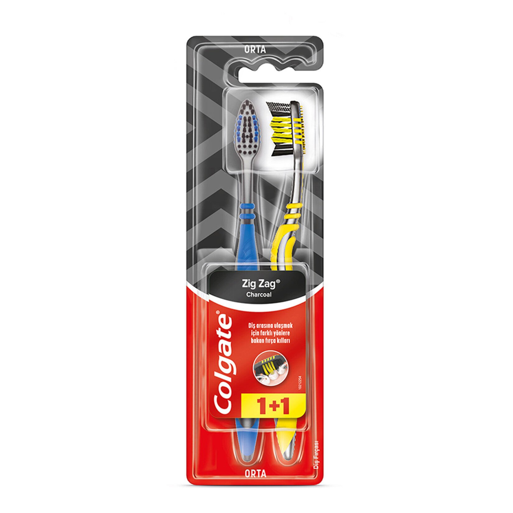 Colgate Zig Zag Charcoal Orta Diş Fırçası 1+1 12'li