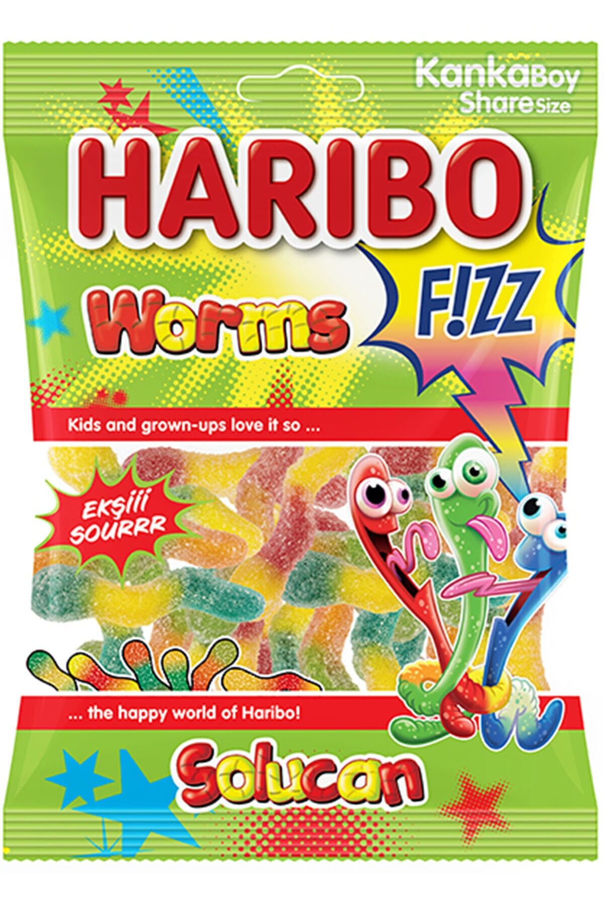 Haribo Fizz Solucan 70 gr