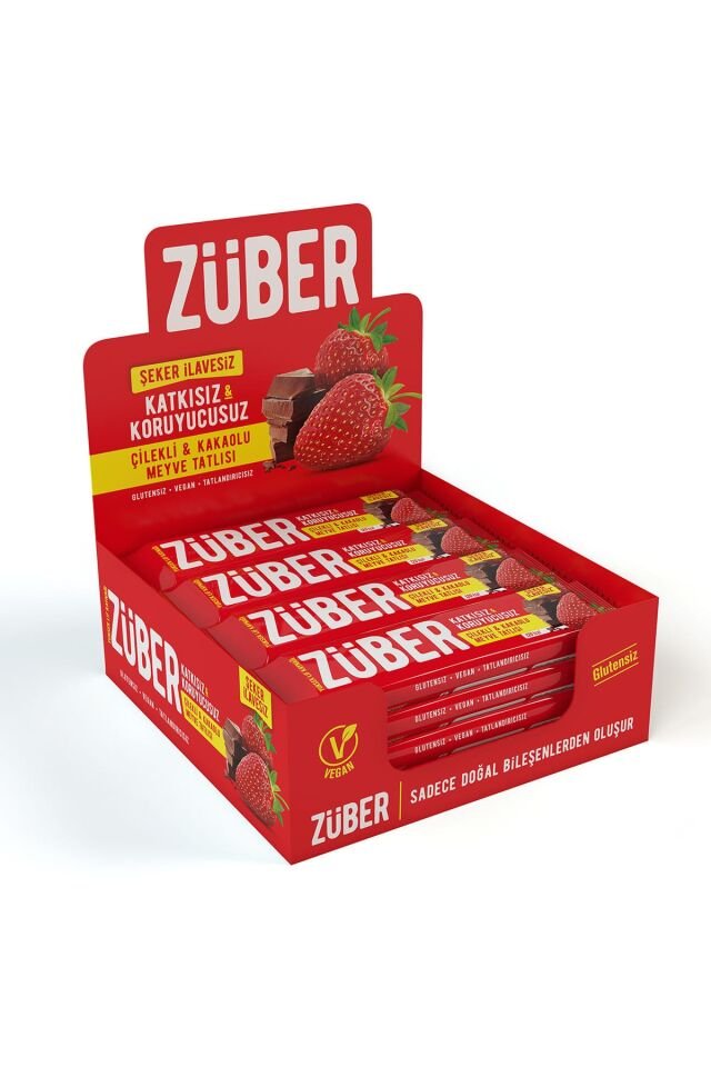 Züber Çilekli ve Kakaolu Meyve Tatlısı - 40 gr x 12 Adet