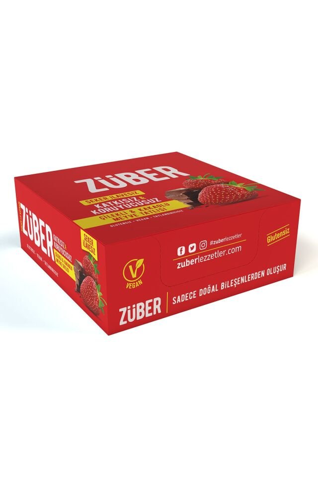 Züber Çilekli ve Kakaolu Meyve Tatlısı - 40 gr x 12 Adet