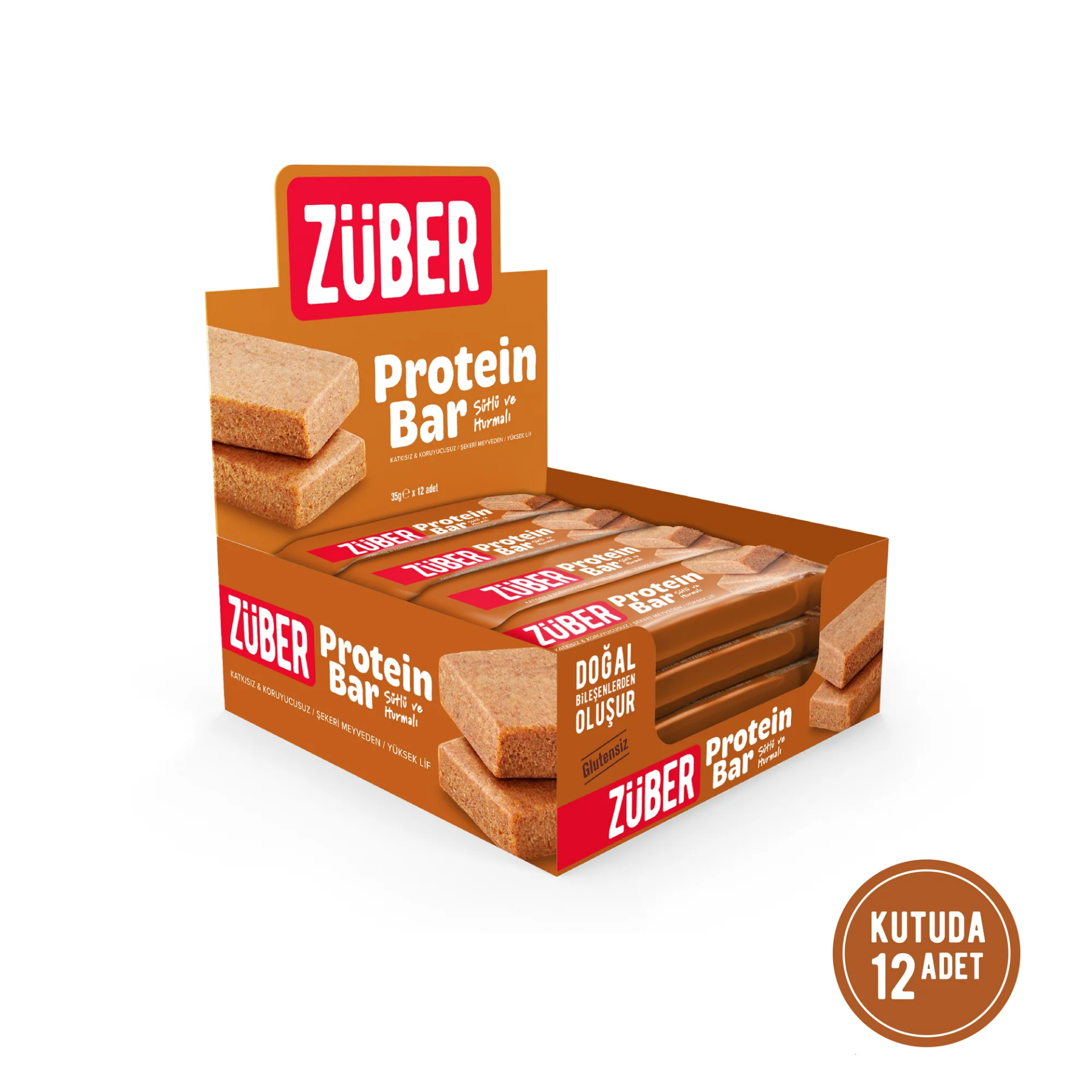 Züber Sütlü Hurmalı Protein Bar 35gr X 12 Adet