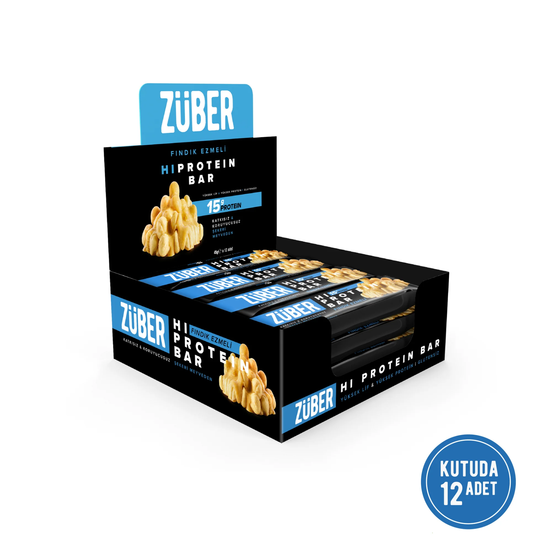 Fındık Ezmeli Hi Protein Bar 45g x 12 Adet