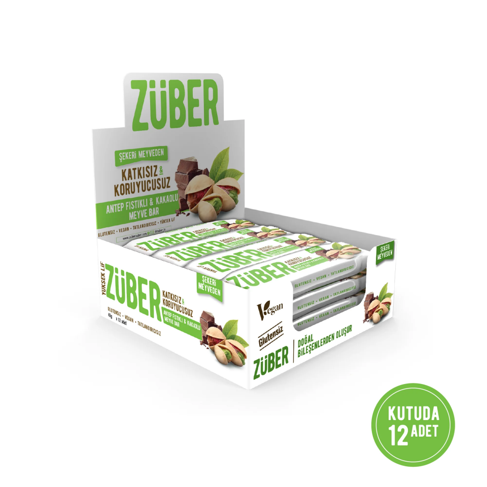Züber Antep Fıstıklı ve Kakaolu Meyve Tatlısı 40 gr 12'li