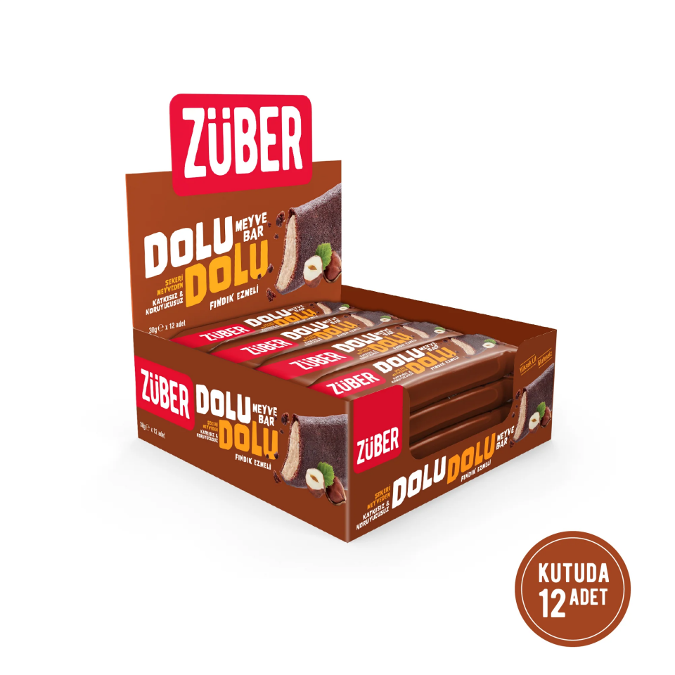 Züber Dolu Dolu Fındık Ezmeli Bar 30g x 12 Adet