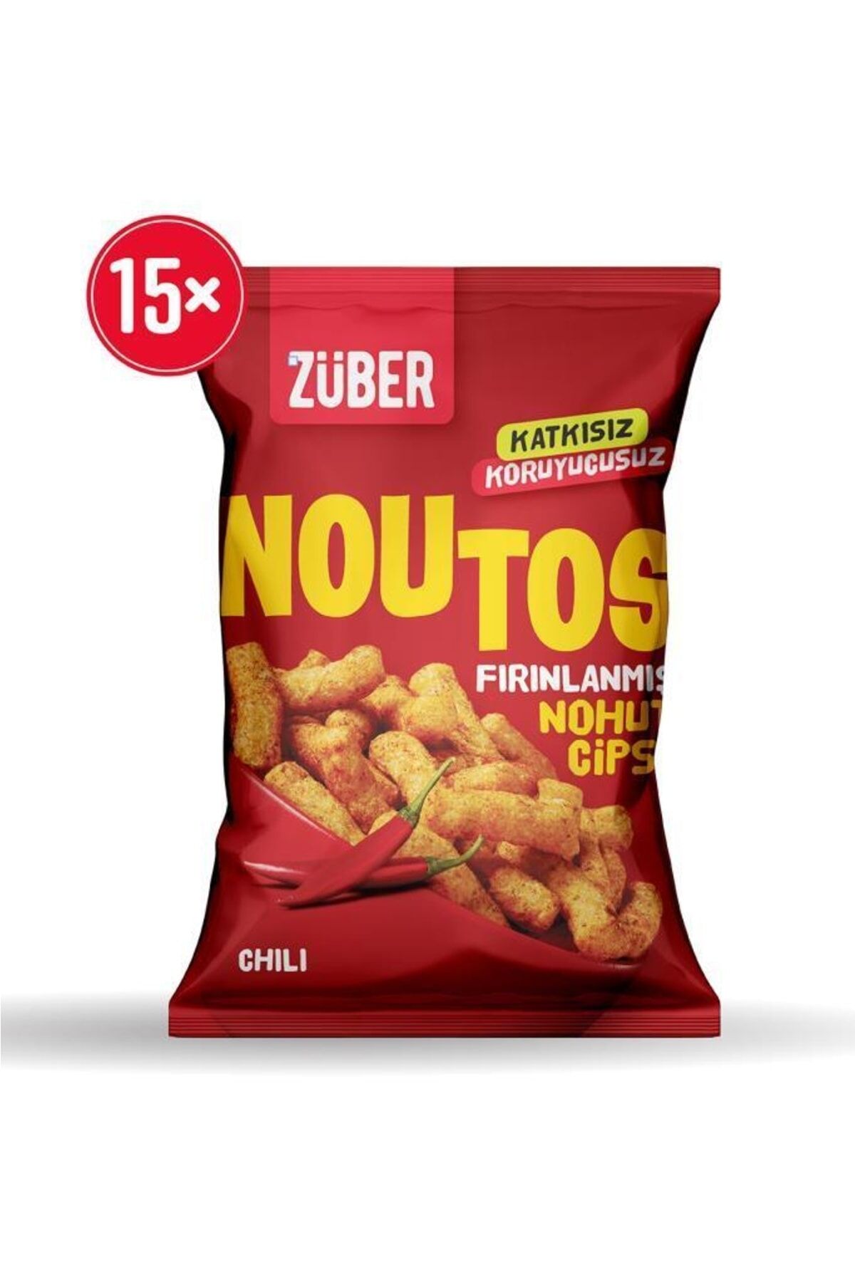 Züber Noutos Chili Baharatlı Fırınlanmış Nohut Cipsi 55gr X 15 Adet