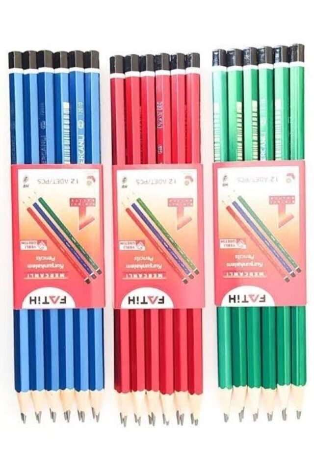 Fatih Kurşun Kalem-HB- Mercanlı Gövde 12'li Paket