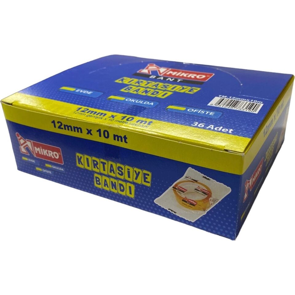 MİKRO Kırtasiye Bandır 12x10M 36'lı