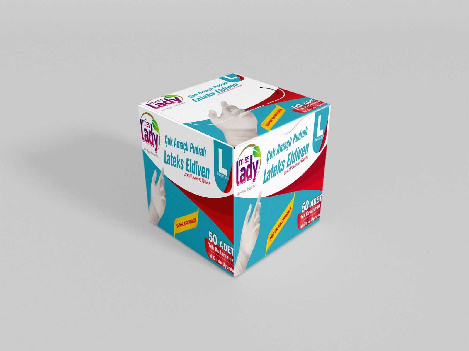 Miss Lady 50'li Latex Eldiven L