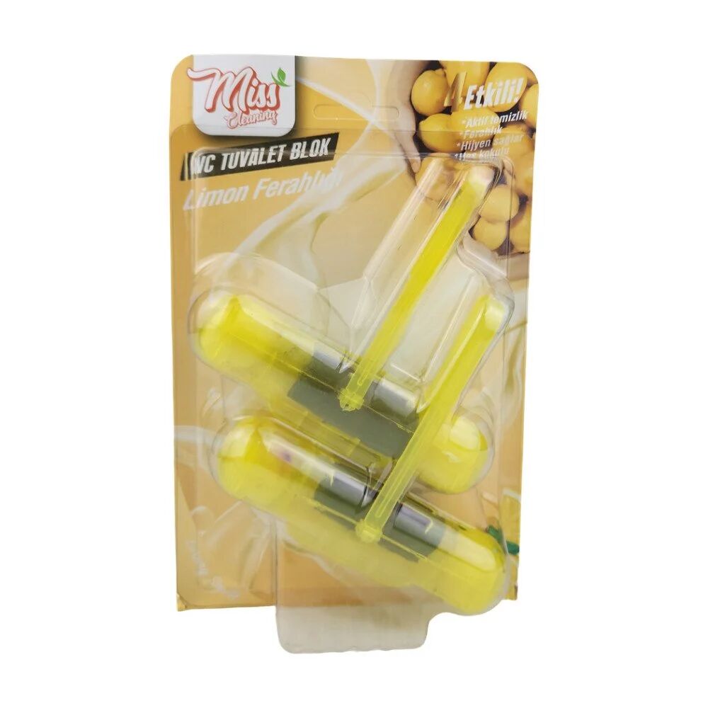 Miss Cleaning Wc Tuvalet Blok 4 Etki 2X50Gr - Limon